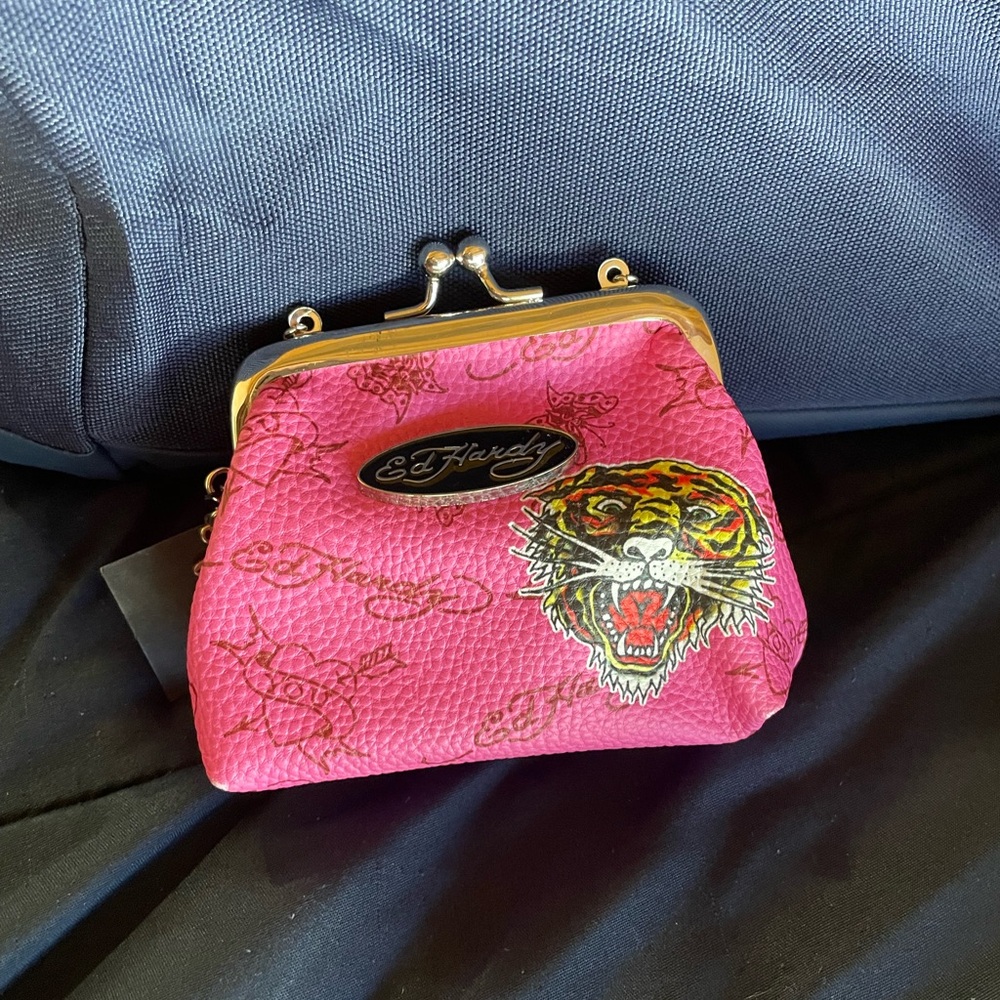 Ed Hardy Pink Tigress Coin Purse